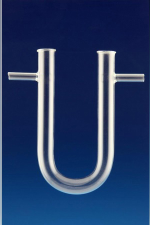 Absorption U-Form with Side Arms, 150mm Height, 18mm Diam, Borosilicate Glass